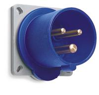 2cma193444r1000 Amphenol Industrial, 2CMA1 IP44 Blue Panel Mount 3P+E Industrial Power Plug, Rated At 32A, 250 V