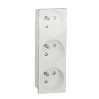nu307918t Schneider Electric White 3 Gang Power Socket, 2 Poles, 16A, French 2P, Indoor Use