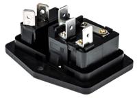bvb01z000001 Bulgin C14 Panel Mount IEC Connector Male, 10A, 250 V, Fuse Size 5 x 20mm