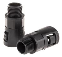 7tca296000r0350-al16m16abl Adaptaflex Straight, Conduit Fitting, 16mm Nominal Size, M16, Nylon 66, Black IP66 rating