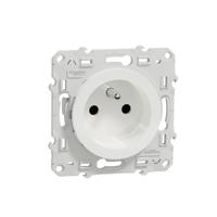 s520049 Schneider Electric White 1 Gang Plug Socket, 2 Poles, 16A, French 2P