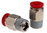 c01250828 Norgren Straight Threaded Adaptor, Push In 8 mm to R 1/4, Threaded-to-Tube Connection Style