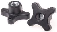 702-7728 RS PRO Black 4-Arm Clamping Knob, M10, Threaded Through Hole