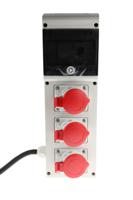 6321637-r25 Scame, Block 3 IP44 Red Wall Mount 3P + N + E RCD Industrial Power Connector Socket, Rated At 16A, 415 V