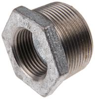 770241235 Georg Fischer Galvanised Malleable Iron Fitting, Straight Reducer Bush, Male BSPT 1-1/2in to Female BSPP 1in