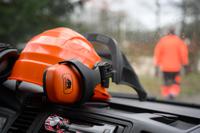 4sd1a2xxx SIP Protection Head-to-toe Orange Hard Hats with Chin Strap, AdjustableVentilated