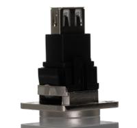 175-0146 RS PRO Straight, Panel Mount, Socket to Socket- Dual Port Type A to A 2.0 USB Connector