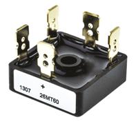 vs-26mt60 Vishay Bridge Rectifier, 25A, 600V, 3-phase, 5-Pin