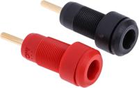 20982 Staubli Black/Red Male Banana Plug, Gold Plating