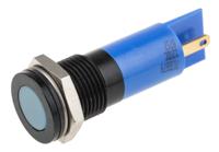 703-8879 RS PRO Blue Panel Mount Indicator, 12V dc, 14mm Mounting Hole Size, Solder Tab Termination, IP67