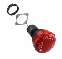 a165e-s-03u Omron A165E Series Twist Release Emergency Stop Push Button, Panel Mount, 16mm Cutout, 3 NC, IP65