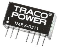 tmr-6-0511 TRACOPOWER TMR 6 DC-DC Converter, 5V dc/ 1.2A Output, 4.5 → 9 V dc Input, 6W, Through Hole, +70°C Max Temp -40°C