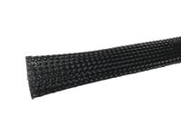 179-7009 RS PRO Expandable Braided PET Black Cable Sleeve, 6mm Diameter, 25m Length