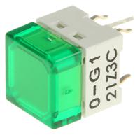 b3w-9000-g1g Omron IP00 Green Cap Tactile Switch, SPST 50 mA @ 24 V dc