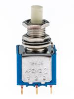 18545cd APEM Miniature Push Button Switch, Momentary, Panel Mount, 6.5mm Cutout, DPDT, 30V dc