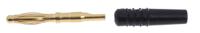 222010-21-221009 Staubli Black Male Banana Plug, 2mm Connector, Solder Termination, 10A, 30 V, 60V dc, Gold, Nickel Plating