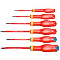 atdvej6pb Facom Pozidriv; Slotted Insulated Screwdriver Set, 6-Piece