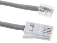 439-0127 RS PRO Female RJ11 to Male BT Telephone Extension Cable, Grey Sheath, 5m