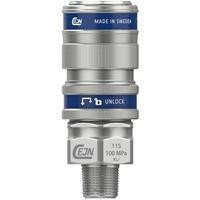101151254 CEJN Zinc Plated Steel Male Pneumatic Quick Connect Coupling, 3/8 in Male Male Thread