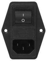 fn284-4-06 Schaffner 4A, 250 V ac Male Panel Mount IEC Filter 2 Pole FN284-4-06, Faston 2 Fuse