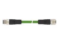 tad14545101-002 TE ConnectivityTAD1454, 1m Cat5e, Green M12 to M12 Shielded, Terminated PUR Sheath