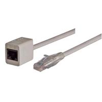 trdc6ext-3 L-ComTRD, 3m Cat6, Grey RJ45 to Male RJ45 Female, Unshielded Unshielded, Terminated PVC Sheath