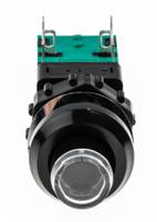 zne18-fa200-bk-gn-2u-ee-l C & K Push Button Switch, Latching, Panel Mount, 14mm Cutout, DPDT, 250V ac