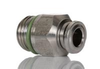 s02250628 Norgren Pneufit S Series Straight Threaded Adaptor, G 1/4 Male to Push In 6 mm, Threaded-to-Tube Connection Style