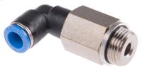 qsll-g38-8 Festo QS Series Elbow Threaded Adaptor, G 3/8 Male to Push In 8 mm, Threaded-to-Tube Connection Style, 186132