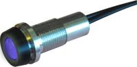 strlh10230fl30be Oxley STRLH10 Series Blue Indicator, 230V dc, 10mm Mounting Hole Size, Lead Wires Termination, IP68