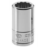 r932e Facom 1/4 in Drive 9/32in Standard Socket, 12 point, 22 mm Overall Length