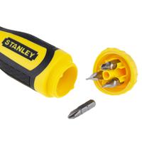 0-68-010 Stanley Phillips, Pozidriv, Slotted, Square Ratchet Screwdriver & Bit Set, 250 mm length