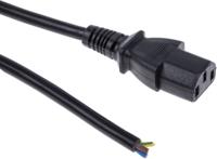 731-6153 RS PRO Straight IEC C13 Socket to Unterminated Socket Power Cord, 2m