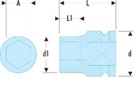 nsd9b Facom 9mm, 1/2 in Drive Impact Socket, 38 mm length