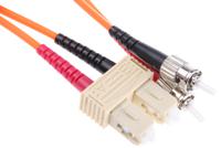 535-7452 RS PRO ST to SC Duplex Multi Mode OM1 Fibre Optic Cable, 62.5/125μm, Orange, 2m