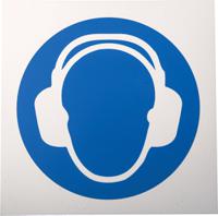 813-4580 RS PRO Plastic Mandatory Ear Protection Sign With Pictogram Only Text