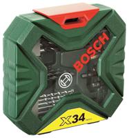 2607010608 Bosch 34-Piece Masonry Drill Bit, Metal Drill Bit, Wood Drill Bit Set for Multi-Material, 8mm Max, 2mm Min, HSS Bits
