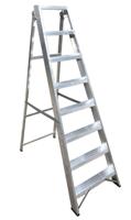 187-4992 RS PRO Aluminium 8 steps Step Ladder, 1.7m open length