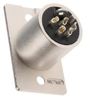 nc6mp Neutrik Panel Mount XLR Connector, Male, 50 V, 6 Way, Silver over Nickel Plating