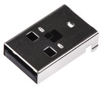 2410-08 Lumberg Right Angle, Through Hole, Plug Type A 2.0 USB Connector