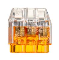 148-90037-hcpm-3-pc-clog HellermannTyton, HelaCon Plus Mini Wire Splice Wire Splice Connector, Clear, Orange 0.5 → 2.5 (Solid) mm², 1
