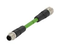 tad14545101-005 TE ConnectivityTAD1454, 5m Cat5e, Green M12 to M12 Shielded, Terminated PUR Sheath