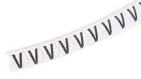 901-10447 HellermannTyton Helagrip Slide On Cable Marker, Black on White, Pre-printed "V", 2 → 5mm Cable,
