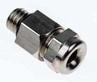 52001860 Lapp SKINDICHT Series Metallic Nickel Plated Brass Cable Gland, M6 Thread, 2mm min., 3mm max., IP68