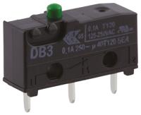 db3c-c1aa ZF Plunger Micro Switch, PCB Terminal, 100 mA @ 30 V dc, SPDT