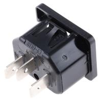 61104315 Schurter C16 Panel Mount IEC Connector Male, 15A, 250 V