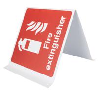146-390 Polypropylene Fire Safety Sign, Fire Extinguisher With English Text Self-Adhesive
