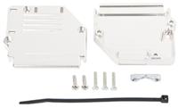 863093c50mlf Amphenol Communications Solutions 863093C Series Thermoplastic Angled, Straight D Sub Backshell, 50 Way, Strain Relief