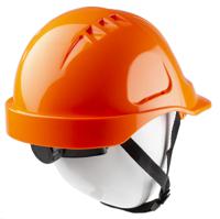 161-8136 Portwest Orange Safety Helmet with Chin Strap, Ventilated