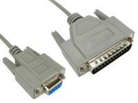 266-8496 RS PRO Male 25 Pin D-sub to Female 9 Pin D-sub Serial Cable, 2m PVC